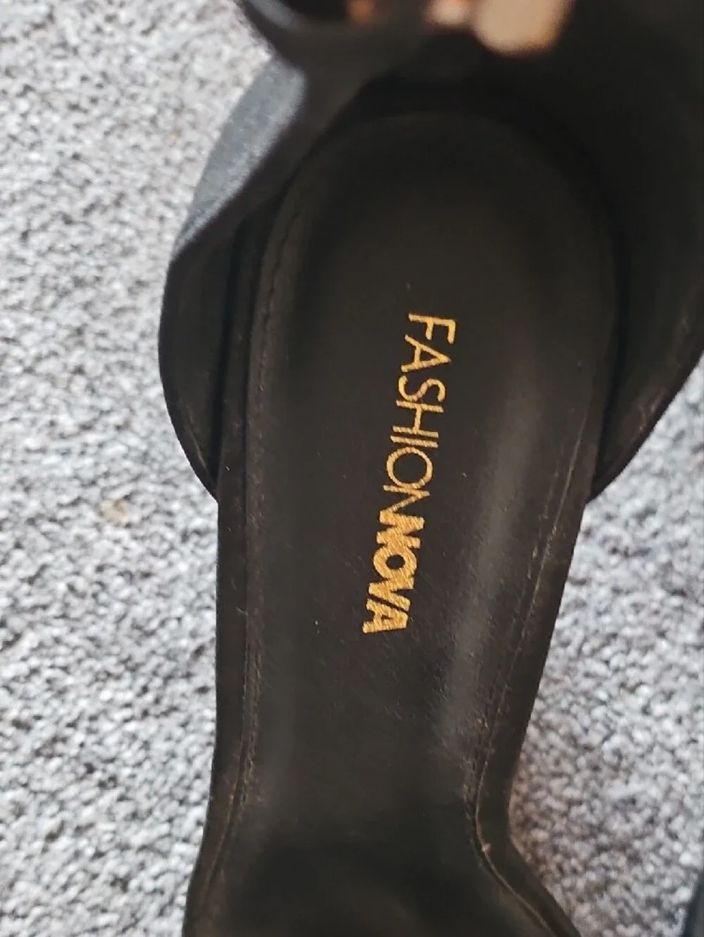 Black Heeled Sandals with Gold Chain Accent - Women